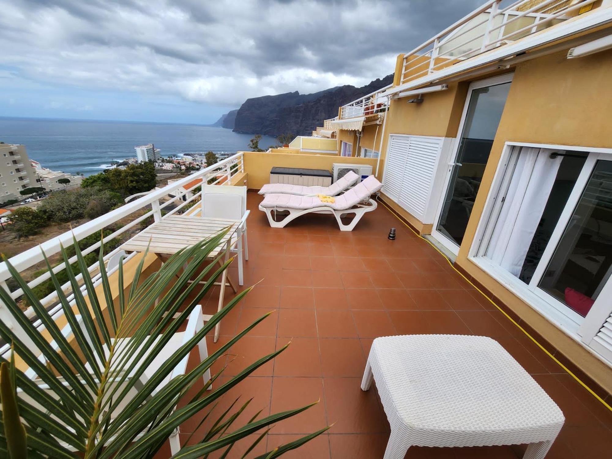 Los Gigantes,huge Terrace,sea View,air Conditioning Appartement